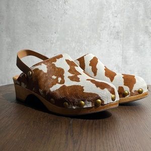 Tory Burch Cow Print Clogs